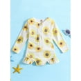 thumbnail image 2 of hirigin Toddler Girl Swimsuits Sun/ Flower Print Long Sleeve Zipper Jumpsuit Swimwear Beachwear Bathing Suits, 2 of 8