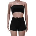 thumbnail image 4 of BToBackYard Top+Drawstring Elastic Shorts Matching Set Athleisure Outfits, 4 of 18