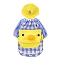 thumbnail image 1 of Camisa para perros con estampado de pato amarillo, diseño de mochila a cuadros, suave y brillante, 2 patas, azul XL (para perros de 9,9 a 12,1 lb) Diversión de verano, 1 of 4