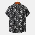 thumbnail image 3 of Camisa hawaiana de verano para playa para hombre, camisas con estampado 3D de flores y hojas, cuello de solapa, manga corta, blusa con botones, ropa para hombre, 3 of 4