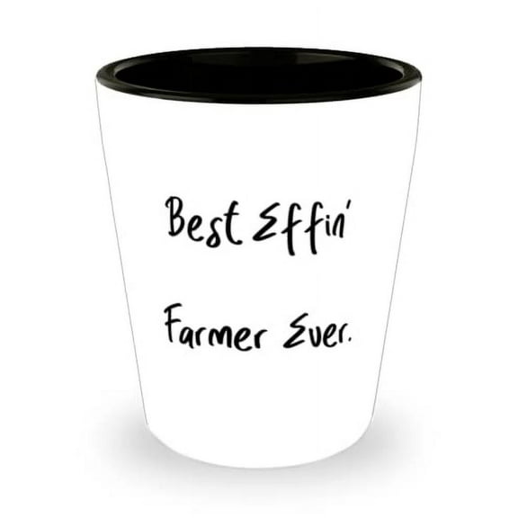 Best Effin' Farmer Ever. Farmer Shot Glass, Sarcastic Farmer, Ceramic Cup For Coworkers