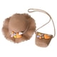 thumbnail image 1 of Sombrero de mujer con circunferencia de 56-58 cm, sombrero de sol con protección solar para verano, sombrero de paja para playa y conjunto de bolsa de paja, 1 of 5