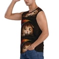 thumbnail image 3 of Bixox Men's Animal Cat Printed Shirt Sleeveless Fitness Tank Top-Large, 3 of 7