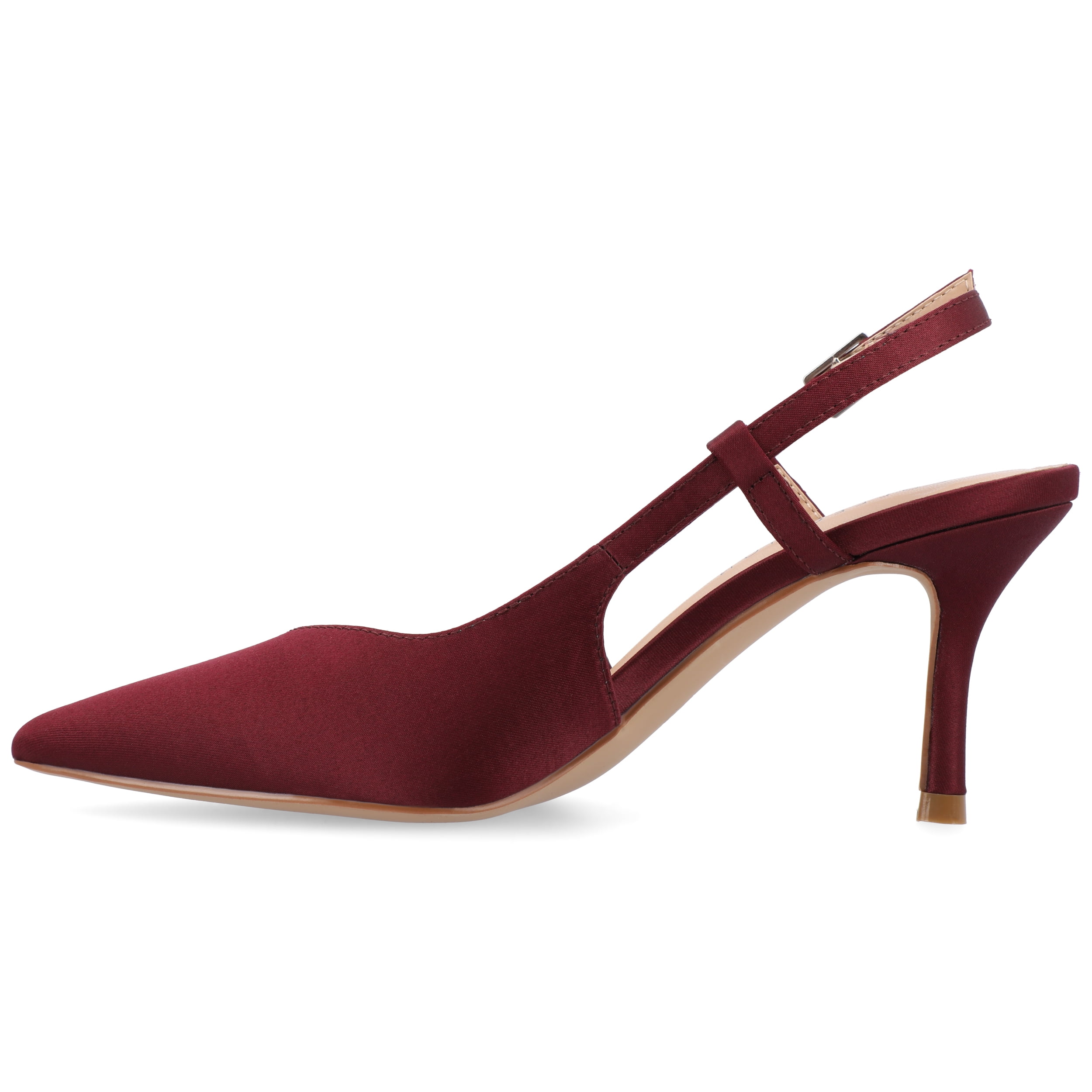 Journee Womens Knightly Sling Back Mid Stiletto Pointed Toe Pumps, Widths Available