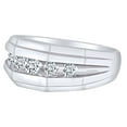 thumbnail image 3 of AFFY 0.51 Carat(Cttw) Round White Natural Diamond Five Stone Men's Fashion Wedding Band Ring In 14k Solid White Gold Ring Size-9.5, 3 of 3