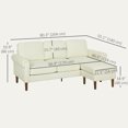 thumbnail image 3 of HOMCOM Changeable Sectional Sofa with Changeable Chaise Lounge Wood Legs, 3 of 10