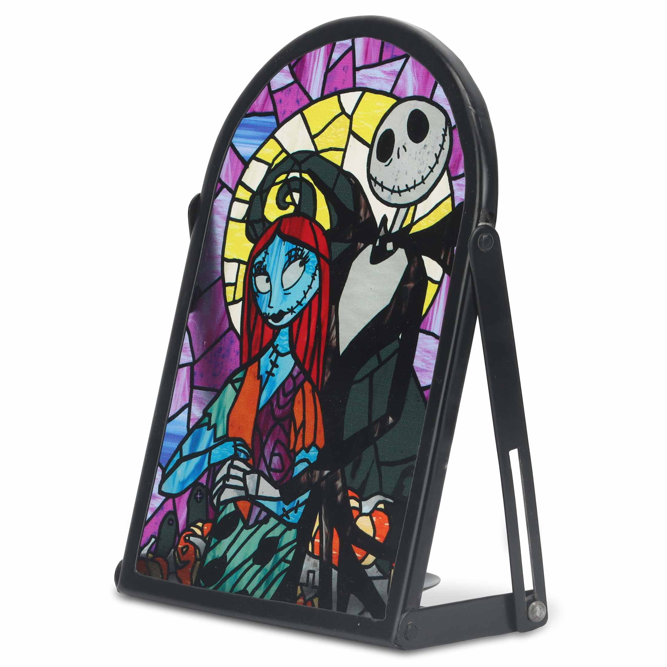 Disney Nightmare Before Christmas Jack Skellington and Sally Painted Glass Tea Light Holder