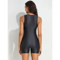 thumbnail image 5 of ANFERRY One Piece Tummy Control Swimsuit for Women Color Blocked Boyleg Sports Swimwear Zipper Bathing Suits, 5 of 7