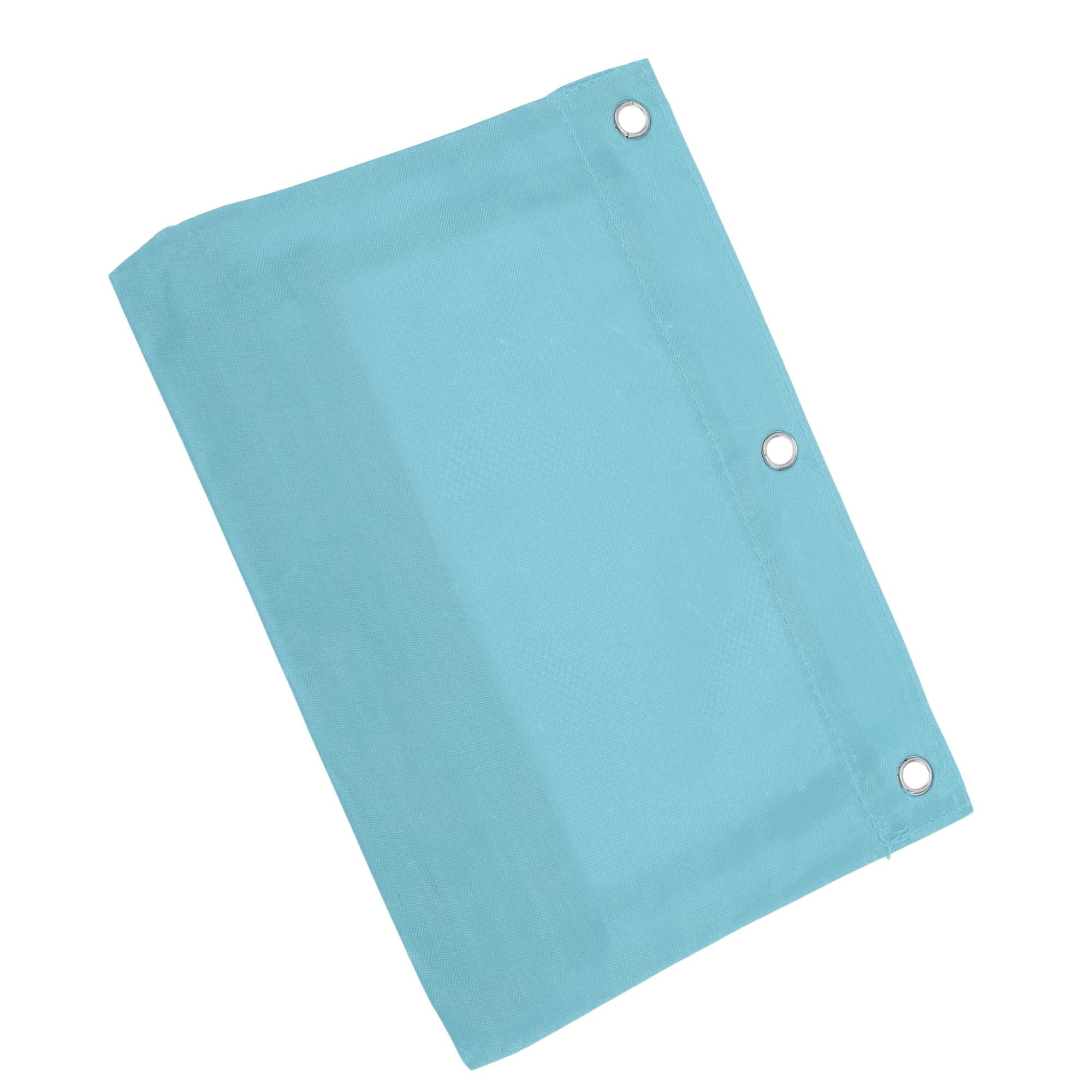 Unique Bargains Smooth Zipper Clear Mesh Double Layer Pencil Case for 3 Ring Binder Sky Blue