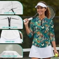 thumbnail image 6 of Uorisanigo Classic Butterfly Women's Golf Shirt Size XL Versatile Moisture Wicking Casual Tennis Activewear Comfortable Breathable 3/4 Sleeve Athletic Tops with Zip Up Collar for Women, 6 of 7