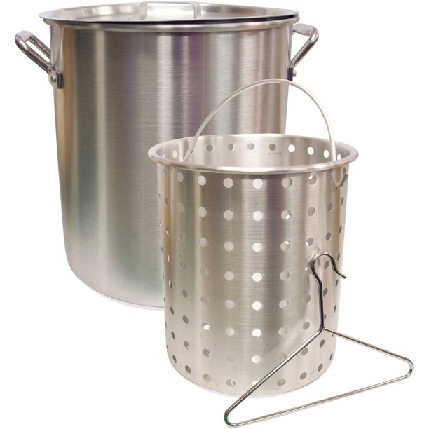 Camp Chef 3 Piece 24 Qt Aluminum Fry and Steam Pot Set, with Pot