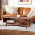 thumbnail image 2 of SAFAVIEH Rori Mid-Century Solid 2 Shelf Coffee Table, Distressed Black, 2 of 13