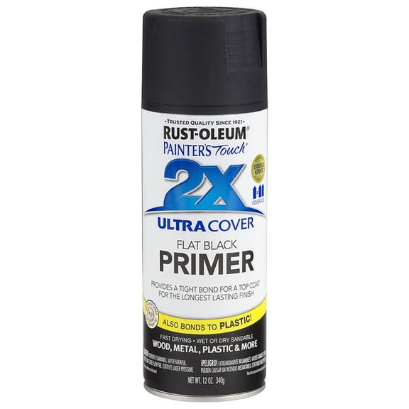 6-Pack of 12 oz Rust-Oleum Brands 249846 Black Painter’s Touch 2X Ultra Cover Paint   Primer Spray Paint, Primer