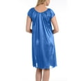 thumbnail image 4 of Ezi Satin Nightgowns for Women - Soft & Breathable Knee-Length Night Gowns - Adult Womens Nightgown M - Plus Size,M,Light Blue, 4 of 9