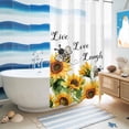 thumbnail image 5 of No Hook Shower Curtain, Sunflower Bee Shower Curtains for Bathroom with See Through Top Window, Vintage Yellow Floral Farmhouse Watercolor Waterproof & Washable Bath Curtain Stand Up Stall 36"x72", 5 of 9