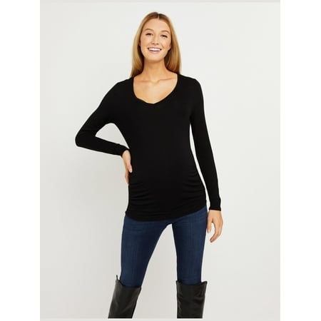 

Motherhood Maternity Long Sleeve Side Ruched Maternity T Shirt