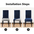 thumbnail image 7 of Velvet Chair Covers for Dining Room Set of 4, Soft Stretch Velvet Chair Slipcovers Removable Chair Protectors Covers,Navy Blue, 7 of 7