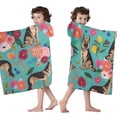 thumbnail image 4 of German Shepherd with Pioneer Flower Hooded Bath Towel，50"x30" for Ages 3 To 12 Kids, Quick Dry Lightweight Soft Microfiber Hood Beach Towel Cover Up for Kids, 4 of 7