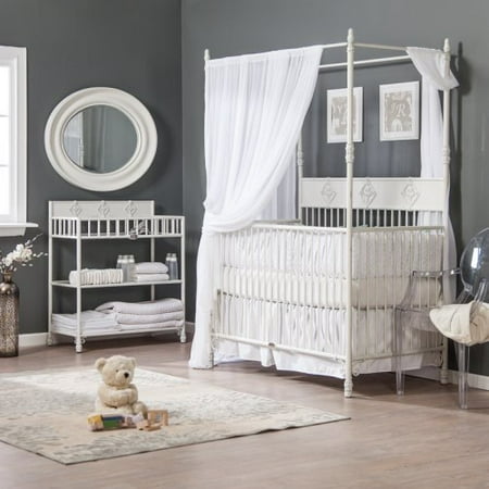 Bratt Decor Wrought Iron Indigo 2 in 1 Convertible Crib Collection - Distressed White