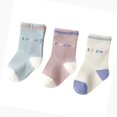 thumbnail image 3 of 3 pares de calcetines para bebé con patrón de números, calcetines infantiles de algodón suave para otoño de 0 a 6 meses, 3 of 5