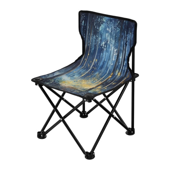 Outdoor Folding Chair 14.46x14.46x22.83 Inches, Camping Folding Chair Easy to Carry Ideal for Outdoor Picnics Camping Park Fishing Beautiful Firefly Forest