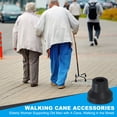 thumbnail image 7 of Quad Cane Tips 1/2 Inch, 4 Pcs Replacement Foot for Standing Stick Women Men Seniors, Black(Style 3), 7 of 7