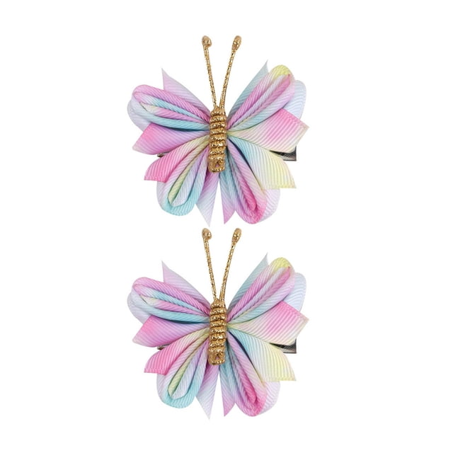 Pinzas para el cabello de mariposa Strade Fareast Limited Roscado Azul Rosa 2 uds