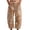 Khaki, variant on kaondbfi Women's Print Cropped Pants High Waist Button Fly Casual Loose () Fabric Baggy Trousers with Pockets for Summer