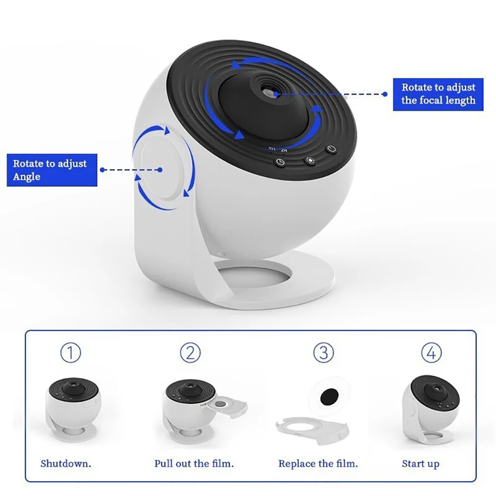 vvia shoping Planetarium Galaxy Star Projector for Bedroom Decor, 12 in 1 360° Rotating Nebula Projector Lamp, Timed Starry Night Light Projector for Kids,Home Theater, Ceiling, Room Decoration