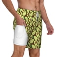 thumbnail image 3 of Picia Avocado pattern Mens Swim Trunks with Compression Liner Stretch Beach Shorts Quick Dry with Zipper Pockets No-Chafing Board Shorts-Small, 3 of 9