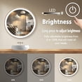 thumbnail image 3 of Bathroom Wood LED  Circular 24" Mirror with Lights Wood Frame Round Lighted Mirror for Bathroom Wall Round Makeup  Lighted Mirrors Anti Fog 3 Color Dimmable Bathroom Circle Vanity Light up Mirror, 3 of 6