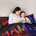 thumbnail image 5 of Castle Fairy Gradient Video Game Twin Comforter Sets,Abstract Ombre Gamer Bedding Set, 5 of 8