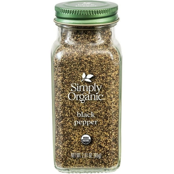Simply Organic Seasoning Pepper Black Medium Organic Bottle 2.31 oz (Pack of 6)