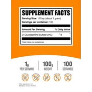 BulkSupplements Glucosamine Sulfate Powder - 1g per Serving - 100 Grams (3.5 oz) - 100 Servings