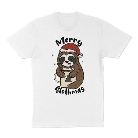 Merry Slothmas Shirt Unisex Large White