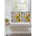 thumbnail image 4 of Sunflower 2 Panel Kitchen Curtains for Small Windows, Yellow Flowers Summer Botanical Wooden Bathroom Tier Curtain, Short Window Treatment for Bedroom/Living Room 55"x24", 4 of 6
