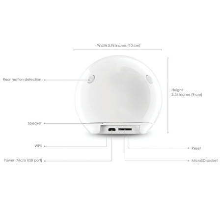 Amaryllo - Apollo Biometric Auto-Tracking Indoor Security Camera - White