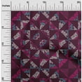 thumbnail image 1 of oneOone Silk Tabby Wine Fabric Mandala & Triangle Geometric Dress Material Fabric Print Fabric By The Yard 42 Inch Wide, 1 of 4