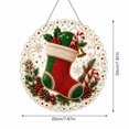 thumbnail image 3 of Diamond Art Christmas Ornaments with 8 Inch Scallop Edged Clear Acrylic Base Featuring Pearl Beaded Stocking Motif, Festive Christmas Tree Decorations for Holiday Home Window, 3 of 8