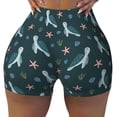 thumbnail image 2 of Lsque Cute Turtle Pattern High Waisted Biker Shorts for Women-Tummy Control Fitness Athletic Workout Running Yoga Gym Shorts,Moisture-Wicking-Small, 2 of 8