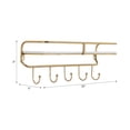 thumbnail image 3 of Rectangular Wall Mounted Shelf with Hooks for Home Decor - Metal Wall Storage Shelf for Entryway and Living Room Decor - Organizer Solution for Casual Styling - 8", Gold & Metallic, 3 of 10
