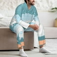 thumbnail image 7 of Salouo Bathtub with Soap Bubbles Print Button-Front Long Sleeve Pajama Set for Men, Soft 2Pjs Men's Long Sleeve Sleepwear-Large, 7 of 7