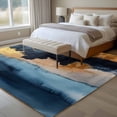 thumbnail image 4 of 8'x10' Area Rugs, Navy Blue Yellow Indoor Outdoor Area Rug for Living Room Bedroom, Color Block Abstract Vintage Modern Washable Bathroom Rugs Kitchen Floor Carpet Mats Home Decor Aesthetic, 4 of 8