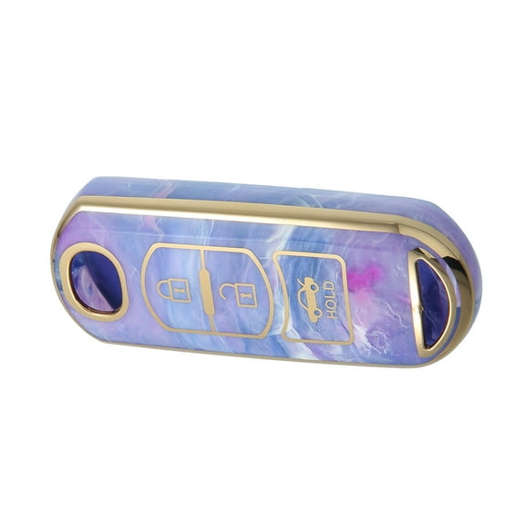 Unique Bargains 3 Button Key Fob Cover for Mazda CX-3 CX-4 TPU Purple Remote Keyless Smart Key Fob Case Protection Shell