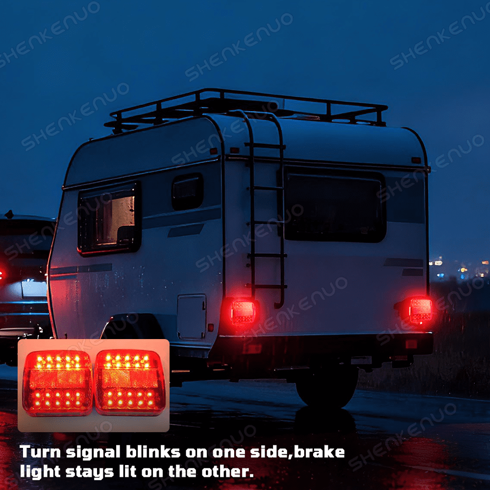 HMCYCI Magnetic Trailer Lights LED Kit, 12-24V Wireless Magnetic Tail Light LED Towing Lights Kit for Trailer Truck Boat RV Pickup Towing Camper Caravan