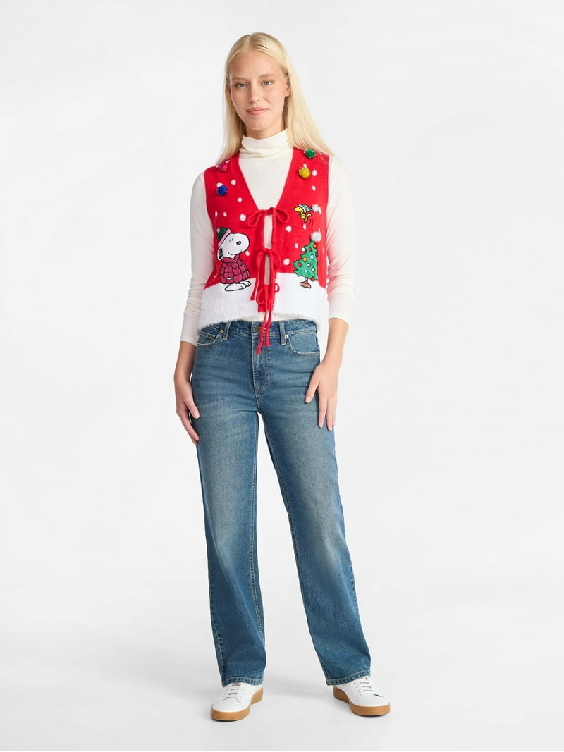 Peanuts Women's Snoopy Christmas Tie Vest, Sizes XXS-XXL - Walmart.com