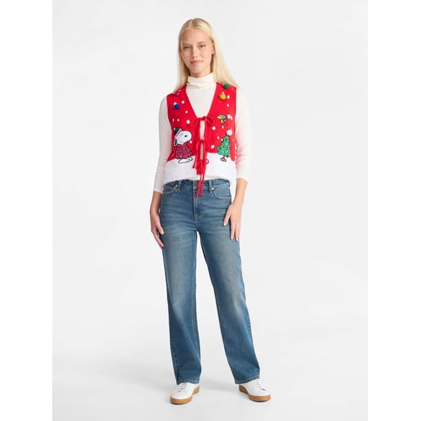 Gilet Noir Snoopy En Laine D'agneau - Taille XS Femme, Occasion En Très Bon état