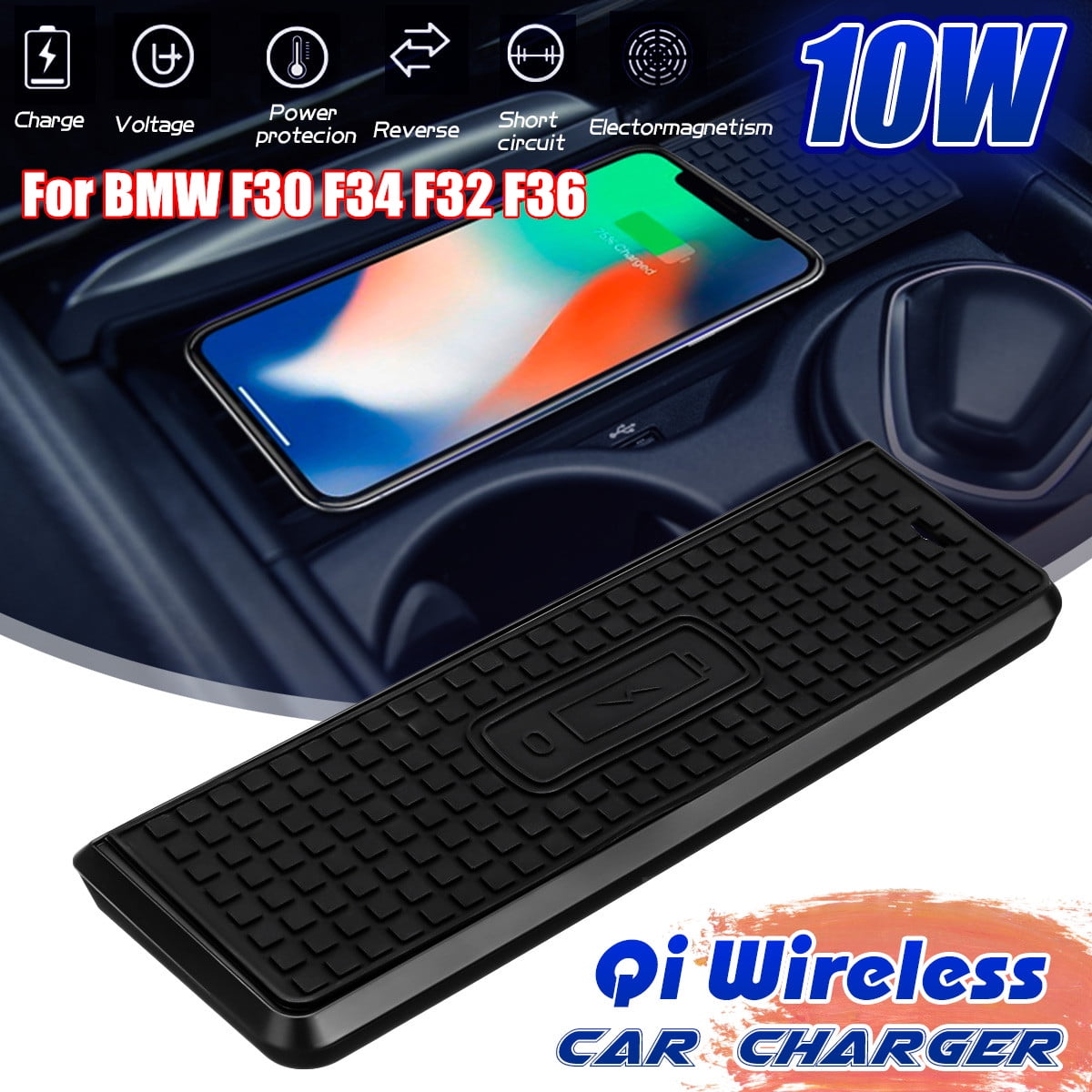 10W Qi Wireless Car Console Charger Pad For 320i 330i F30 F34 F32 F36 For 3 Series 20142018