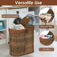 thumbnail image 5 of Gymax Handwoven Laundry Hamper Laundry Basket w/2 Removable Liner Bags Brown, 5 of 10