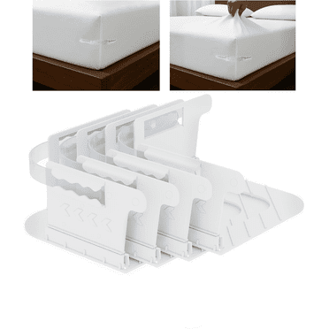 Adjustable Bed Sheet Straps with Lock Clips – Open Corner Sheet Holders for Fitted Sheets, Flat Sheets, Mattress Covers – Elastic Fasteners for All Bed Sizes, Easy to Install